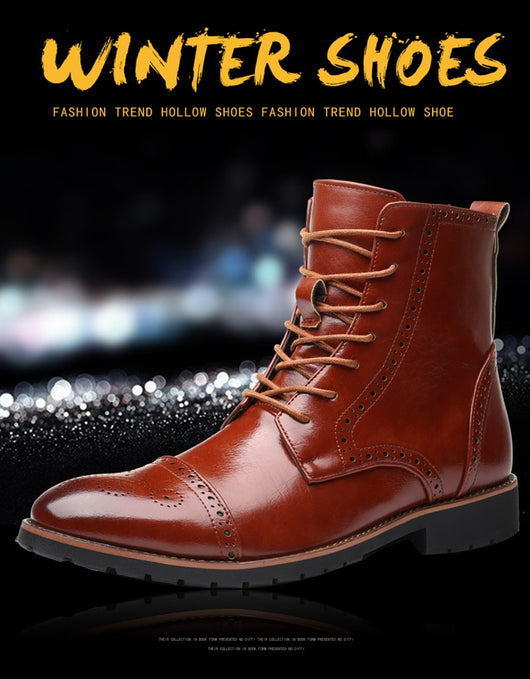 Botas de Cuero Estilo Británico Talla Grande para Hombre - Image 7