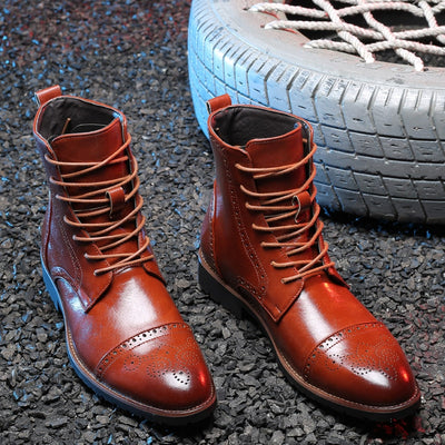 Botas de Cuero Estilo Británico Talla Grande para Hombre - Image 10