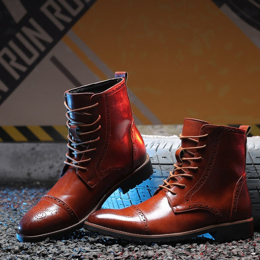 Botas de Cuero Estilo Británico Talla Grande para Hombre - Image 11