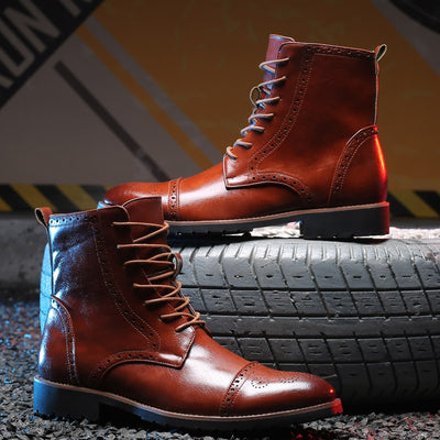 Botas de Cuero Estilo Británico Talla Grande para Hombre - Image 12