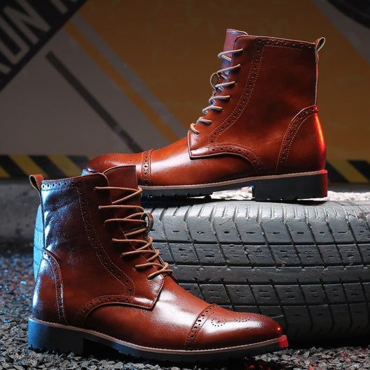 Botas de Cuero Estilo Británico Talla Grande para Hombre - Image 12