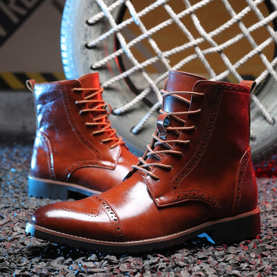 Botas de Cuero Estilo Británico Talla Grande para Hombre - Image 13