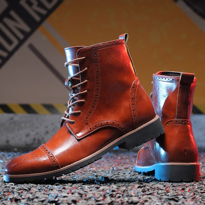 Botas de Cuero Estilo Británico Talla Grande para Hombre - Image 14