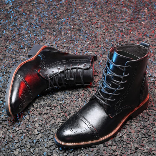 Botas de Cuero Estilo Británico Talla Grande para Hombre - Image 16
