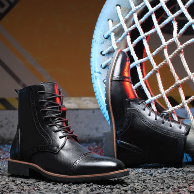 Botas de Cuero Estilo Británico Talla Grande para Hombre - Image 17