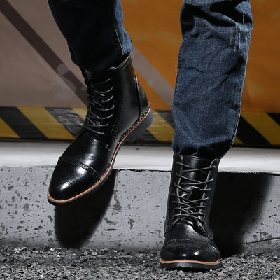 Botas de Cuero Estilo Británico Talla Grande para Hombre - Image 20