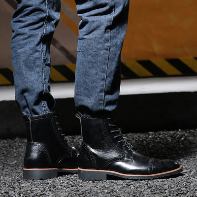 Botas de Cuero Estilo Británico Talla Grande para Hombre - Image 21