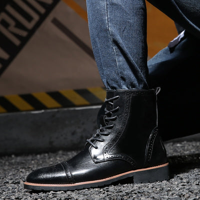 Botas de Cuero Estilo Británico Talla Grande para Hombre - Image 22