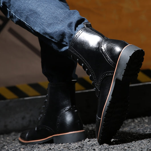 Botas de Cuero Estilo Británico Talla Grande para Hombre - Image 23