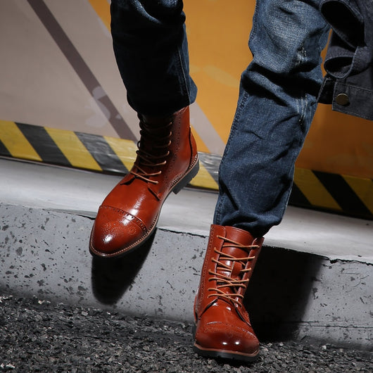 Botas de Cuero Estilo Británico Talla Grande para Hombre - Image 24