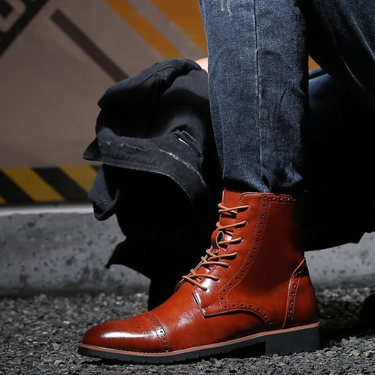 Botas de Cuero Estilo Británico Talla Grande para Hombre - Image 26