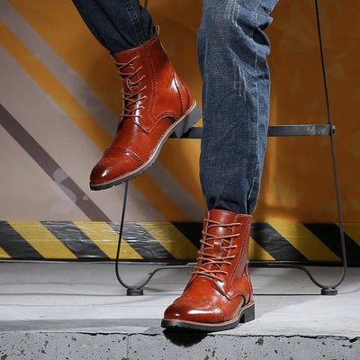 Botas de Cuero Estilo Británico Talla Grande para Hombre - Image 27
