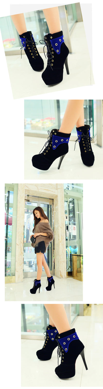 Botas Stiletto Plataforma Impermeables con Punta Redonda para Mujer - Image 10