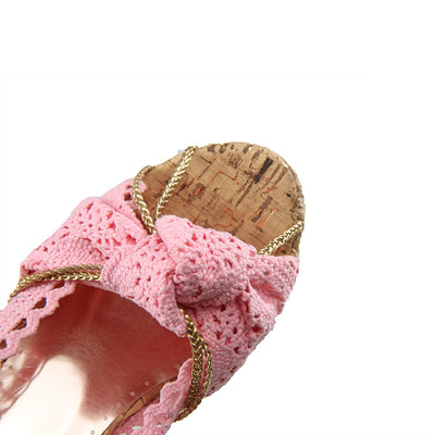 Sandalias de cuña con encaje elegante - Image 11