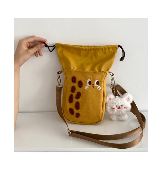 Bolsa Bandolera Pequeña de Lona Cacahuete con Diseño Cartoon - Ajustable para Celular - Image 10