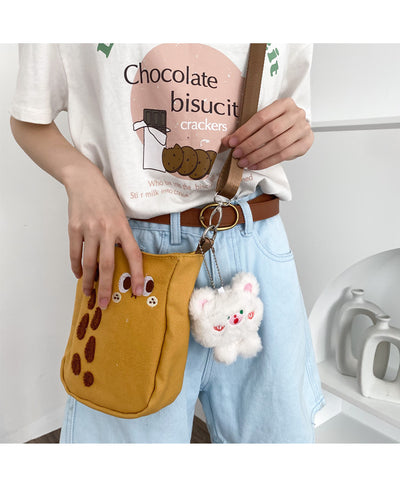 Bolsa Bandolera Pequeña de Lona Cacahuete con Diseño Cartoon - Ajustable para Celular - Image 11