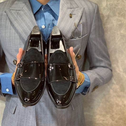 Zapatos Monk de Cuero Negro con Hebilla - Mocasín Cómodo Punta Fina para Hombre - Image 6