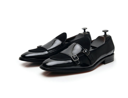 Zapatos Monk de Cuero Negro con Hebilla - Mocasín Cómodo Punta Fina para Hombre - Image 12