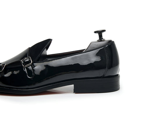 Zapatos Monk de Cuero Negro con Hebilla - Mocasín Cómodo Punta Fina para Hombre - Image 13
