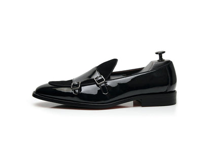 Zapatos Monk de Cuero Negro con Hebilla - Mocasín Cómodo Punta Fina para Hombre - Image 16