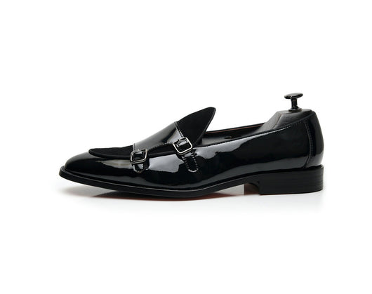 Zapatos Monk de Cuero Negro con Hebilla - Mocasín Cómodo Punta Fina para Hombre - Image 16