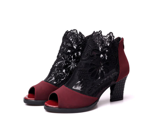 Tacones Altos de Encaje Grueso y Transpirable - Image 23