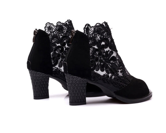 Tacones Altos de Encaje Grueso y Transpirable - Image 25