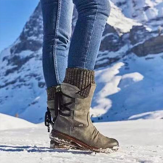 Botas de Invierno con Cierre de Cordones y Forro Cálido - Image 3
