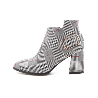 Botas Invierno Mujer Talla Grande - Diseño Escocés con Cierre Lateral - Image 7