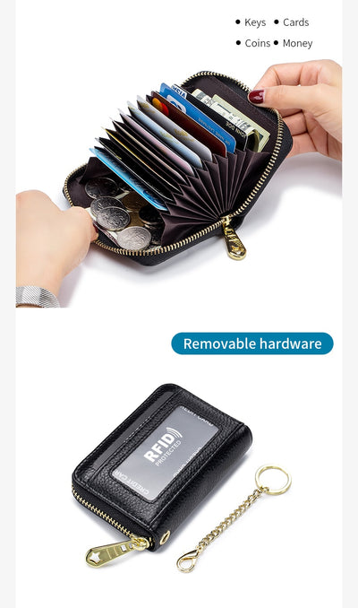 Billetera Compacta de Cuero con Organizador de Tarjetas y Llaves - Image 20