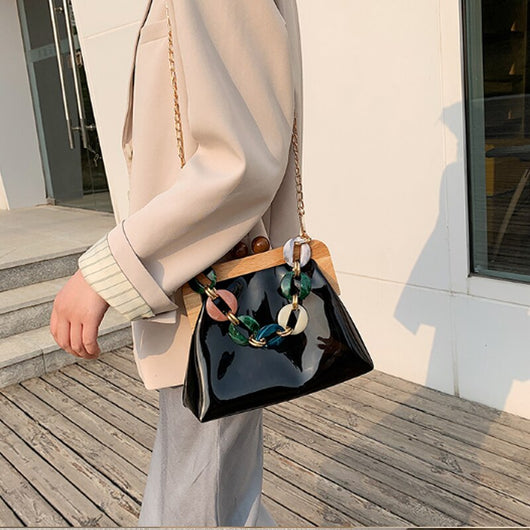 Bolso Mensajero Transparente con Cadena para Mujer - Image 17