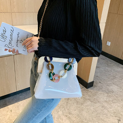 Bolso Mensajero Transparente con Cadena para Mujer - Image 19