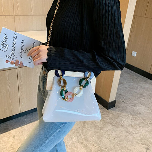Bolso Mensajero Transparente con Cadena para Mujer - Image 19