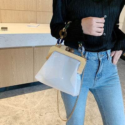 Bolso Mensajero Transparente con Cadena para Mujer - Image 21