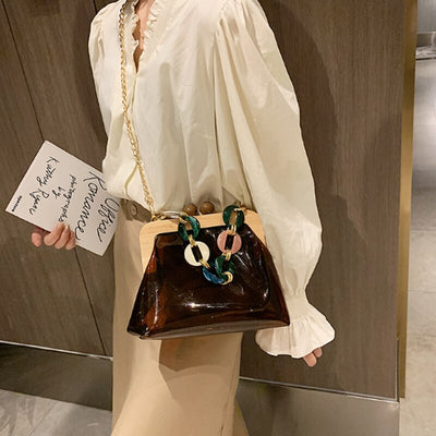 Bolso Mensajero Transparente con Cadena para Mujer - Image 22