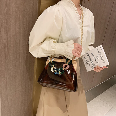 Bolso Mensajero Transparente con Cadena para Mujer - Image 23