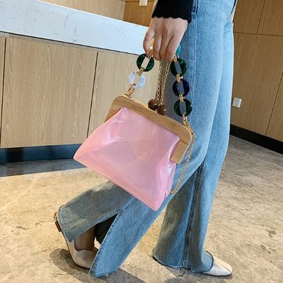 Bolso Mensajero Transparente con Cadena para Mujer - Image 25