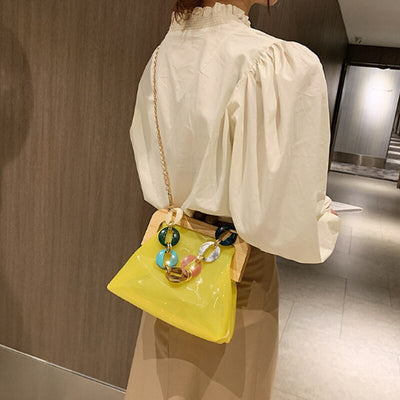 Bolso Mensajero Transparente con Cadena para Mujer - Image 26