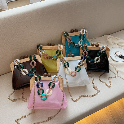 Bolso Mensajero Transparente con Cadena para Mujer - Image 28