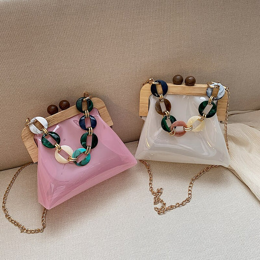 Bolso Mensajero Transparente con Cadena para Mujer - Image 29