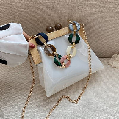 Bolso Mensajero Transparente con Cadena para Mujer - Image 30