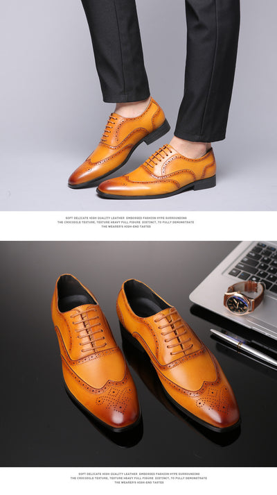 Zapatos Brogues de Cuero para Hombre - Talla Grande Profesional - Image 7