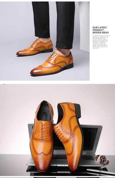 Zapatos Brogues de Cuero para Hombre - Talla Grande Profesional - Image 9