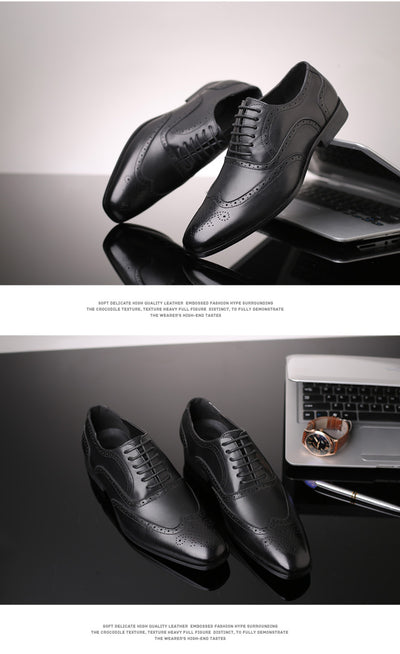 Zapatos Brogues de Cuero para Hombre - Talla Grande Profesional - Image 15