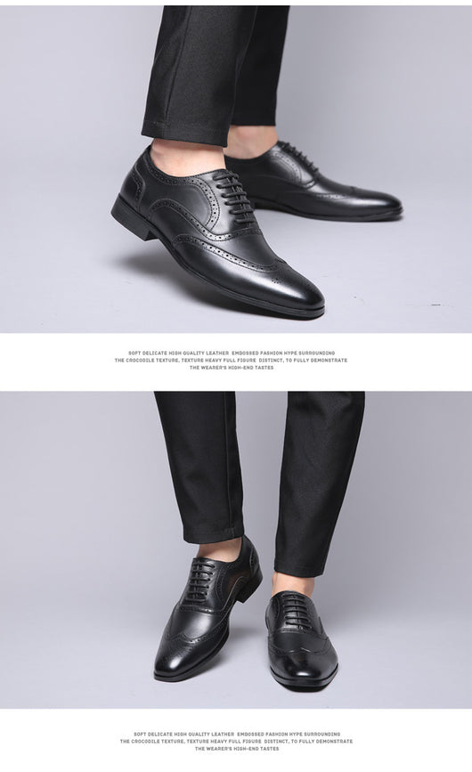 Zapatos Brogues de Cuero para Hombre - Talla Grande Profesional - Image 16