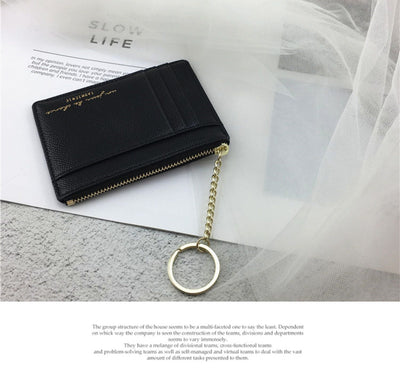 Cartera Minimalista Ultra Delgada con Cierre de Cremallera - Organizador de Documentos Retro - Image 6