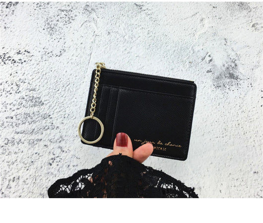Cartera Minimalista Ultra Delgada con Cierre de Cremallera - Organizador de Documentos Retro - Image 7