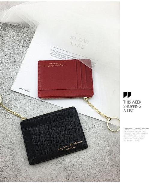 Cartera Minimalista Ultra Delgada con Cierre de Cremallera - Organizador de Documentos Retro - Image 8