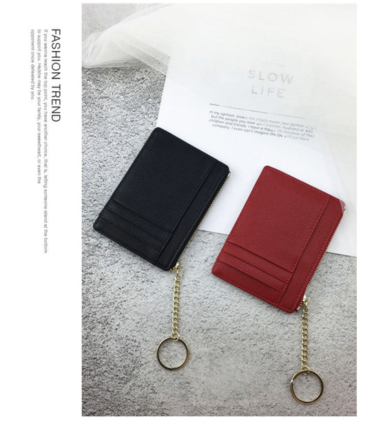 Cartera Minimalista Ultra Delgada con Cierre de Cremallera - Organizador de Documentos Retro - Image 10