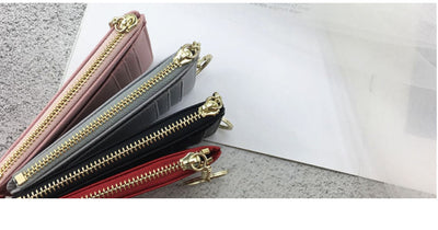 Cartera Minimalista Ultra Delgada con Cierre de Cremallera - Organizador de Documentos Retro - Image 14